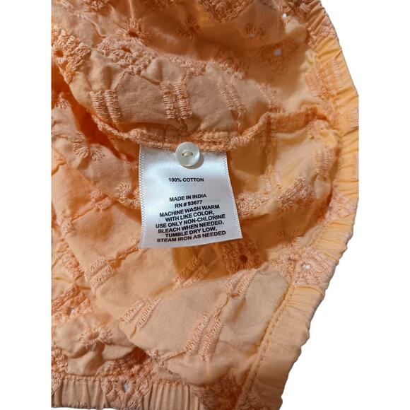 ST. JOHN BAY Cotton Eyelet Top Blouse Plus 3X Peach Orange Comfort Vacation Trip - Picture 4 of 7